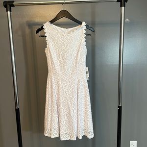 City Vibe white lace high neck mini dress size 1